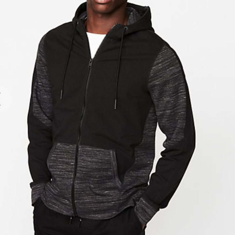 EXPRESS Ponte Fleece Zip-Up Hoodie